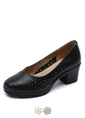 Nair Women's Leather Square Heel Pumps