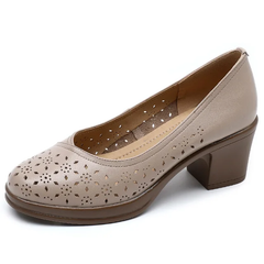 Nair Women's Leather Square Heel Pumps