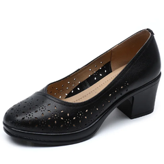 Nair Women's Leather Square Heel Pumps