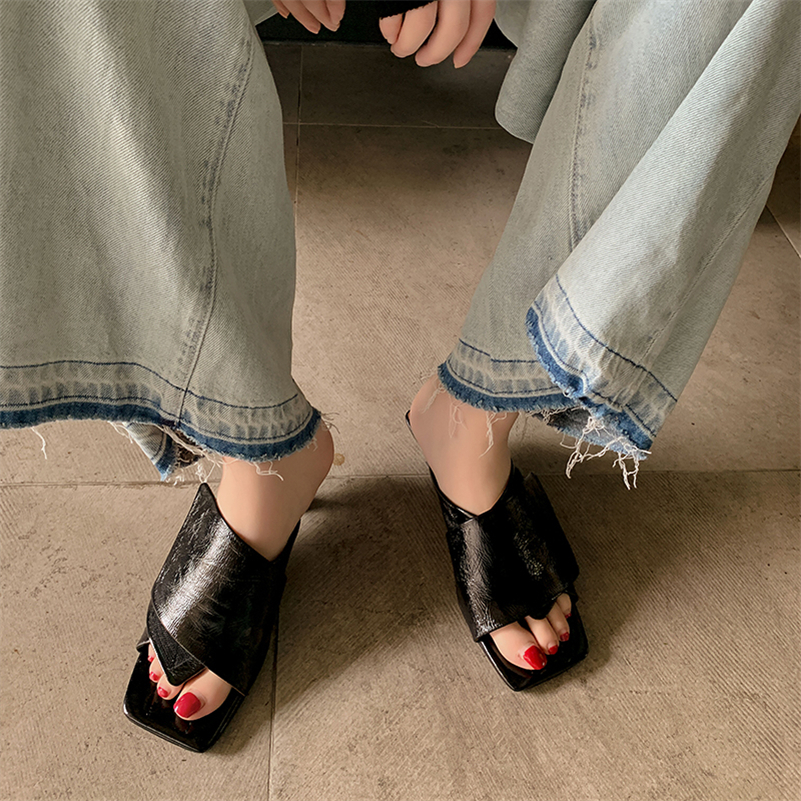 Nany Women's Medium Heel Leather Sandals