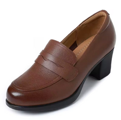 Nashi Women's Leather Loafer Pumps