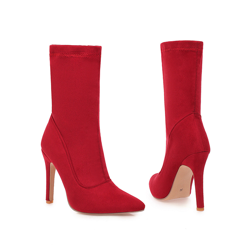 Nataly Women's Velvety Elastic Fall Boots