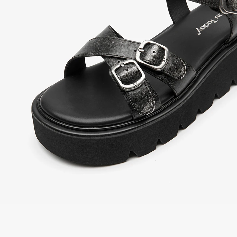 Nina Women's Comfortable Platform Leather Sandals
