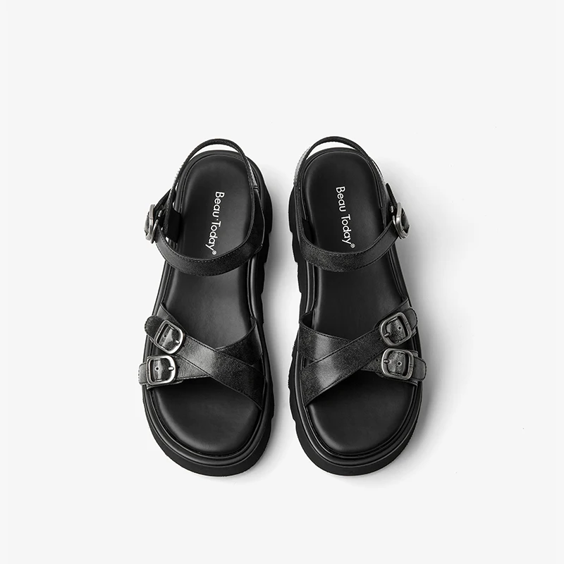 Nina Women's Comfortable Platform Leather Sandals