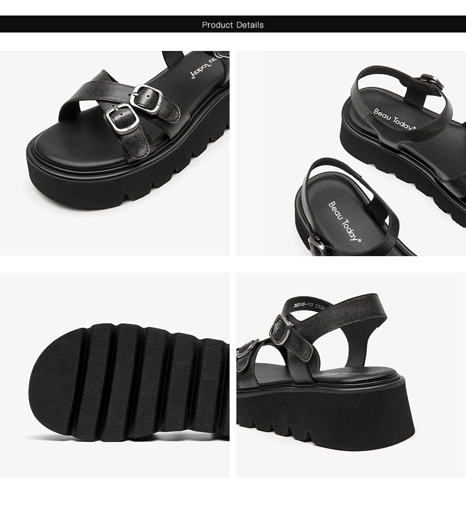 Nina Women's Comfortable Platform Leather Sandals