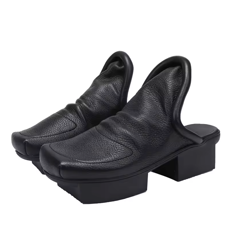 Nina Women's Leather Middle Square Toe Clogs
