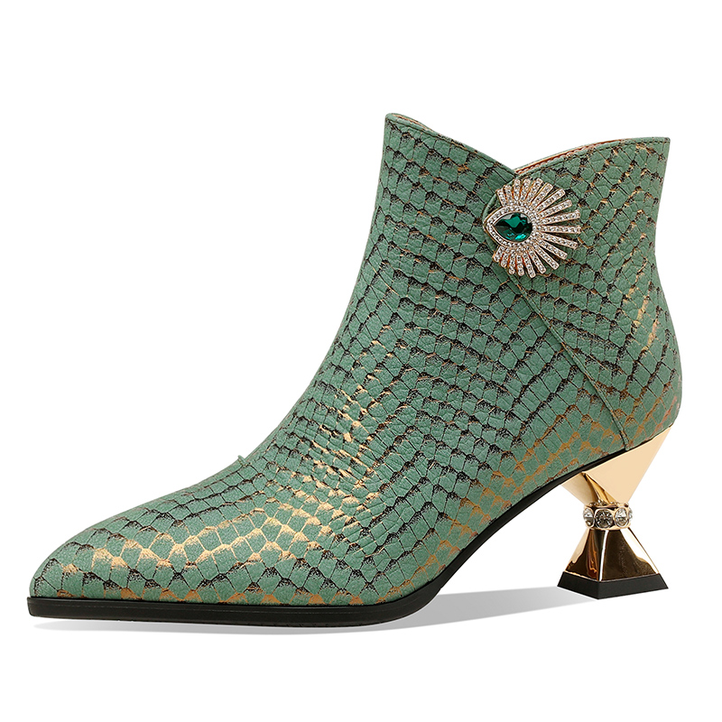 Noriel Women's Elegant Side Zipper Warm Ankle Boots
