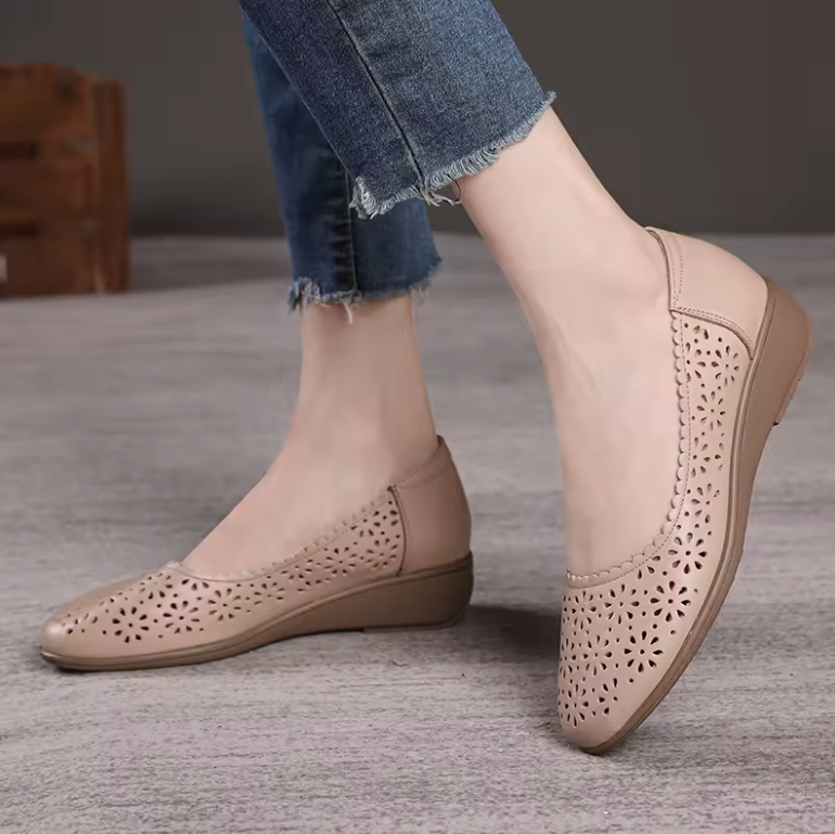 Norys Women's Leather Breathable Slip-On Loafers