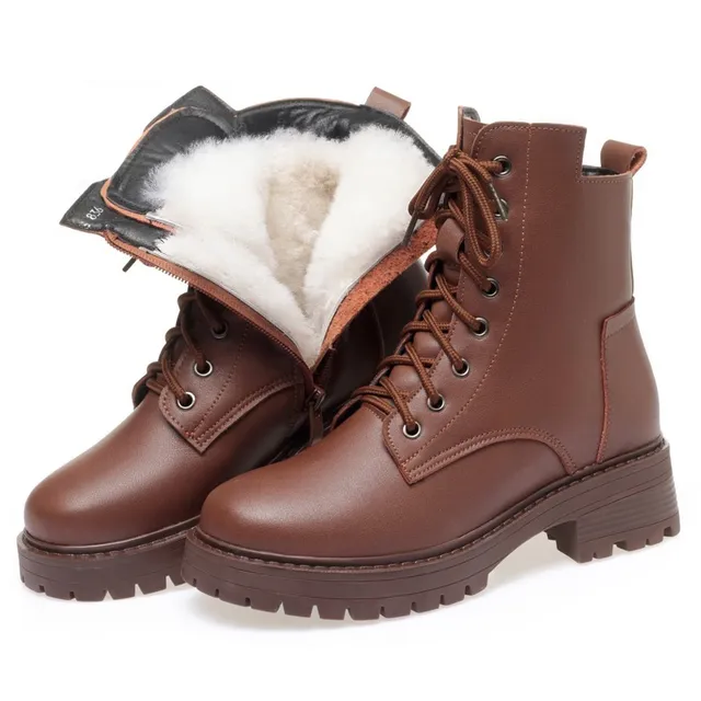 Nuria Women's Genuine Leather Warm Ankle Boots