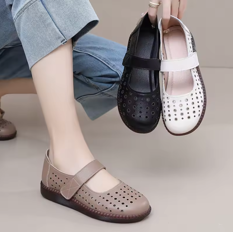 Olga Women's Leather Hook & Loop Sandals