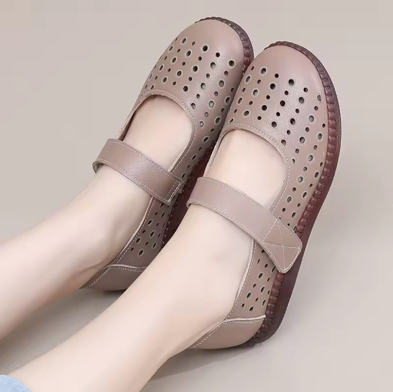 Olga Women's Leather Hook & Loop Sandals