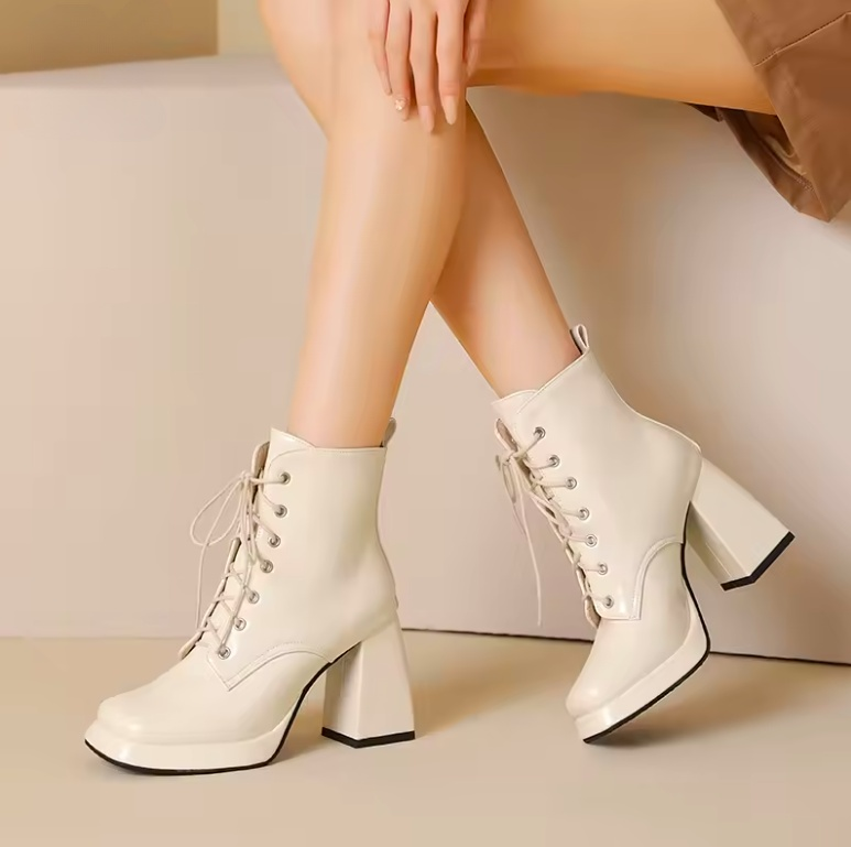 Ophelia Women's High Heels Lace Up Dress Boots