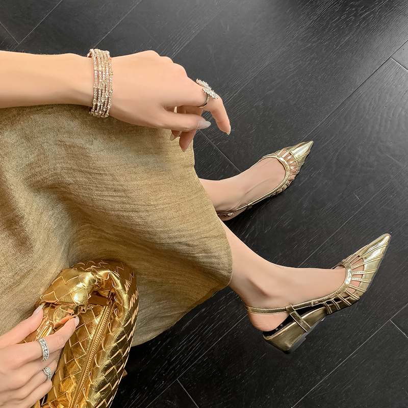 Oriana Women's Weaving Pointed Toe Sandals