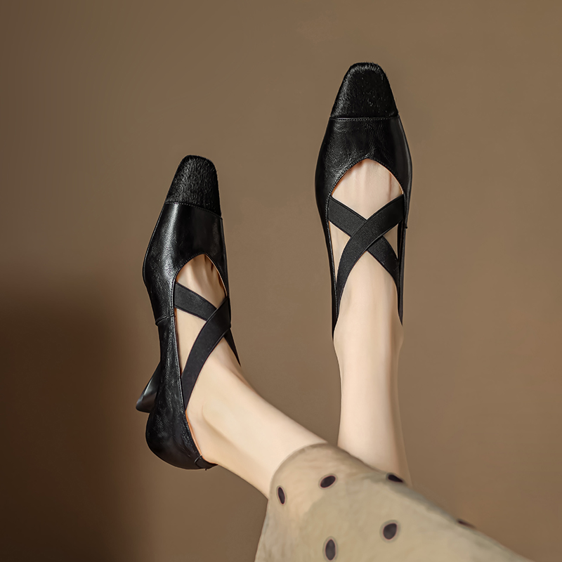 Ornela Women's Square Toe Shallow Pumps
