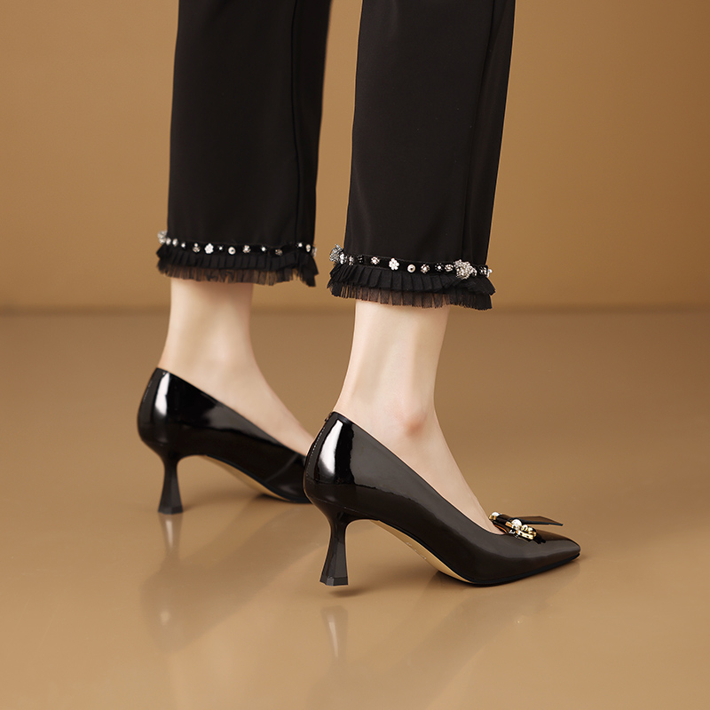 Paula Women's Leather Comfortable High Heels Pumps