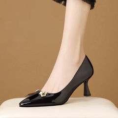 Paula Women's Leather Comfortable High Heels Pumps