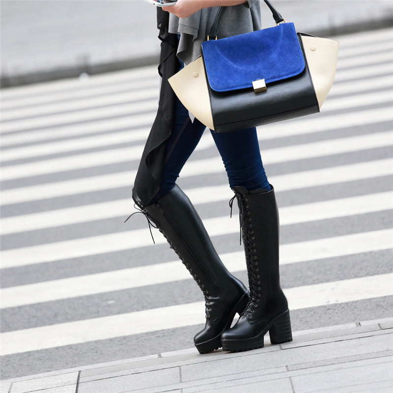 Perla Women's Lace-Up Platform Boots