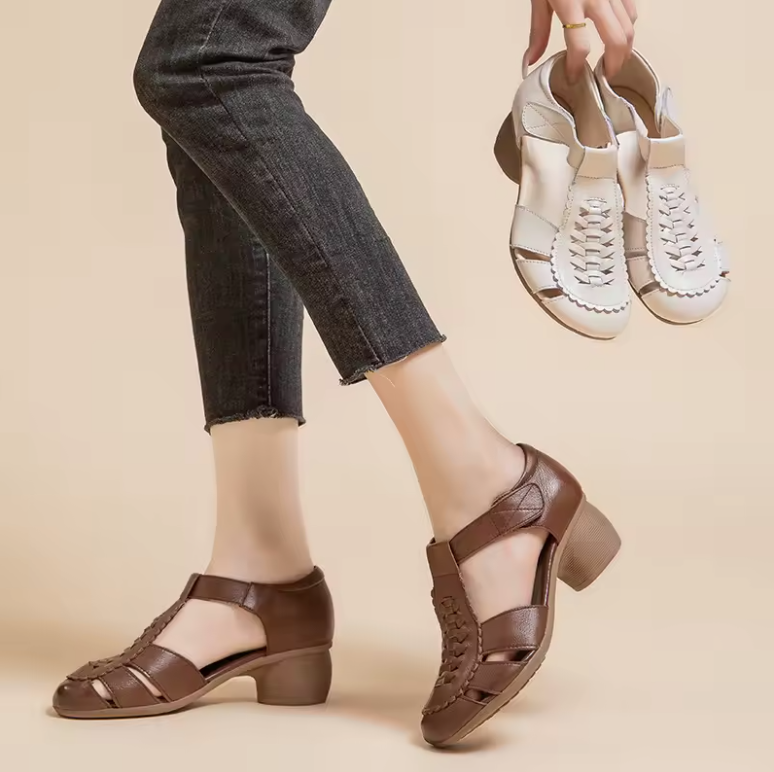 Pina Women's Hollow Leather Comfortable Sandals