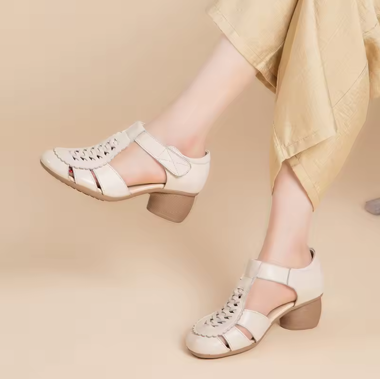 Pina Women's Hollow Leather Comfortable Sandals