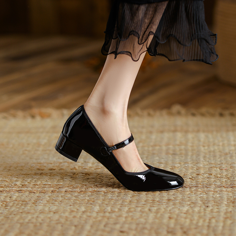 Raimel Women's Patent Leather Low Heel Pumps