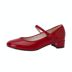 Raimel Women's Patent Leather Low Heel Pumps
