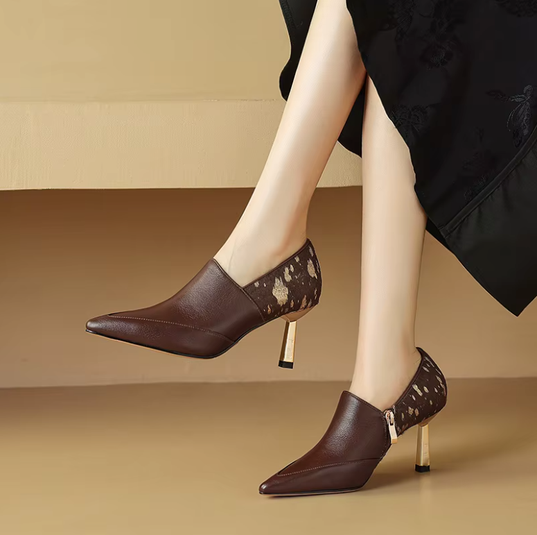 Raiza Women's Elegant Leather High Heel Pumps
