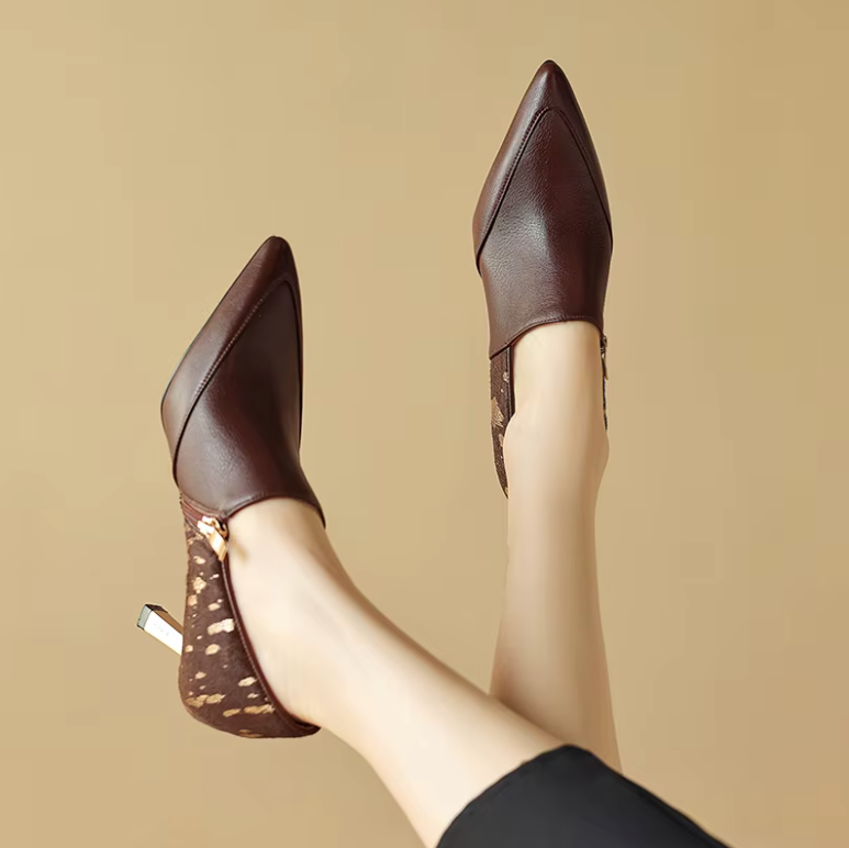 Raiza Women's Elegant Leather High Heel Pumps