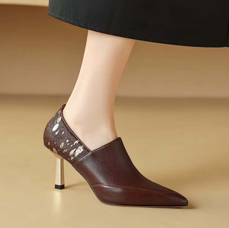 Raiza Women's Elegant Leather High Heel Pumps