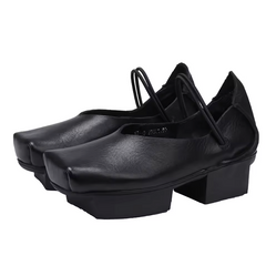 Ramira Women's Versatile Genuine Leather Middle Heel Pumps
