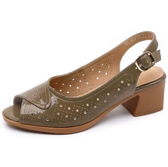 Raquel Women's Open Toe Patent Leather Sandals