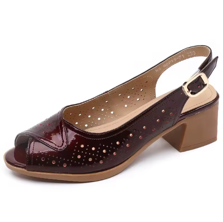 Raquel Women's Open Toe Patent Leather Sandals