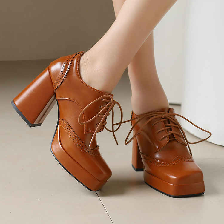 Renata Women's Square Toe Platform Ankle Boots