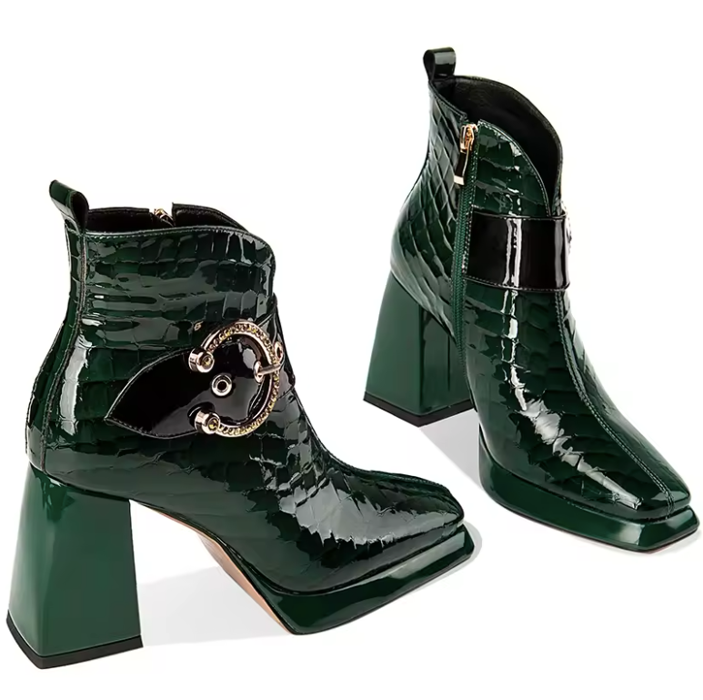 Romina Women's Square Heel Platform Ankle Boots