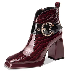 Romina Women's Square Heel Platform Ankle Boots