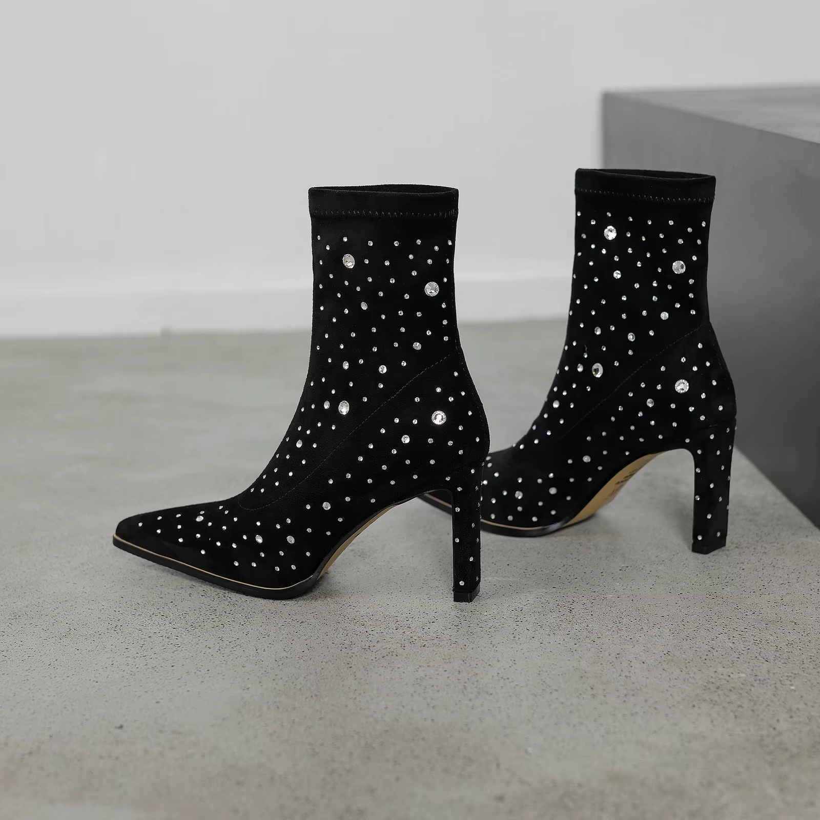 Rosaura Women's Rhinestones Stretch Ankle Boots