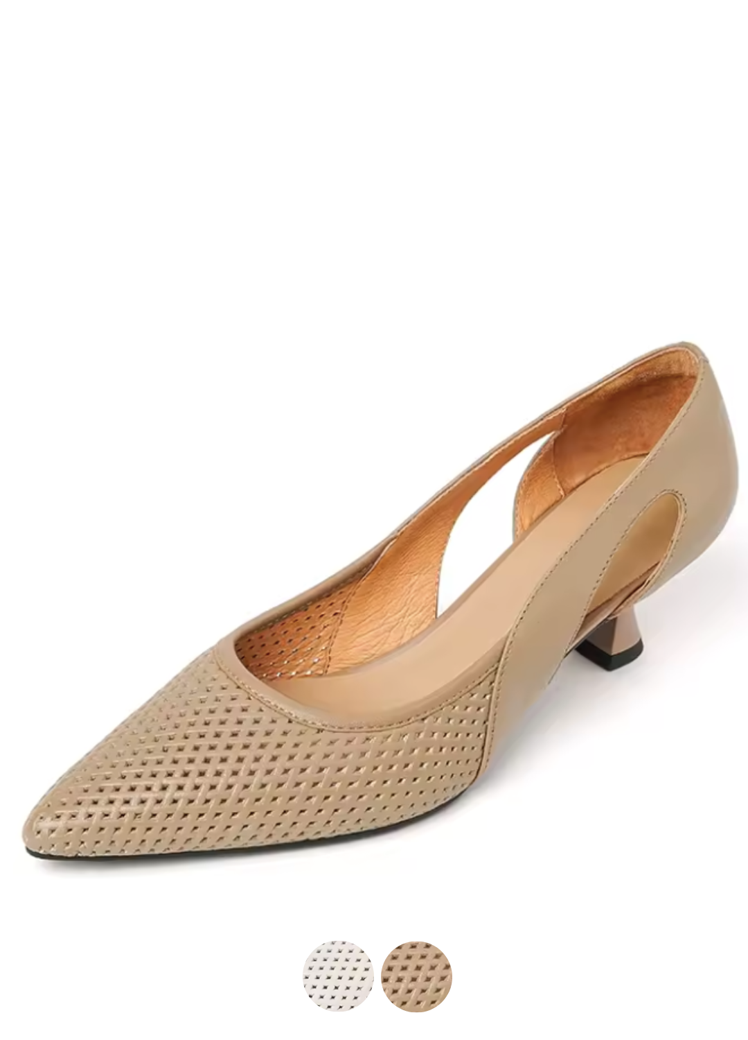 Roxana Women's Mid Heel Leather Pumps