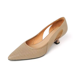Roxana Women's Mid Heel Leather Pumps