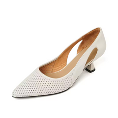 Roxana Women's Mid Heel Leather Pumps