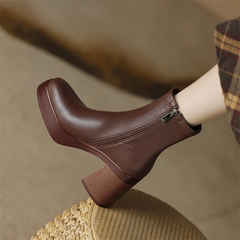Sharon Women's Square High Heels Platform Boots
