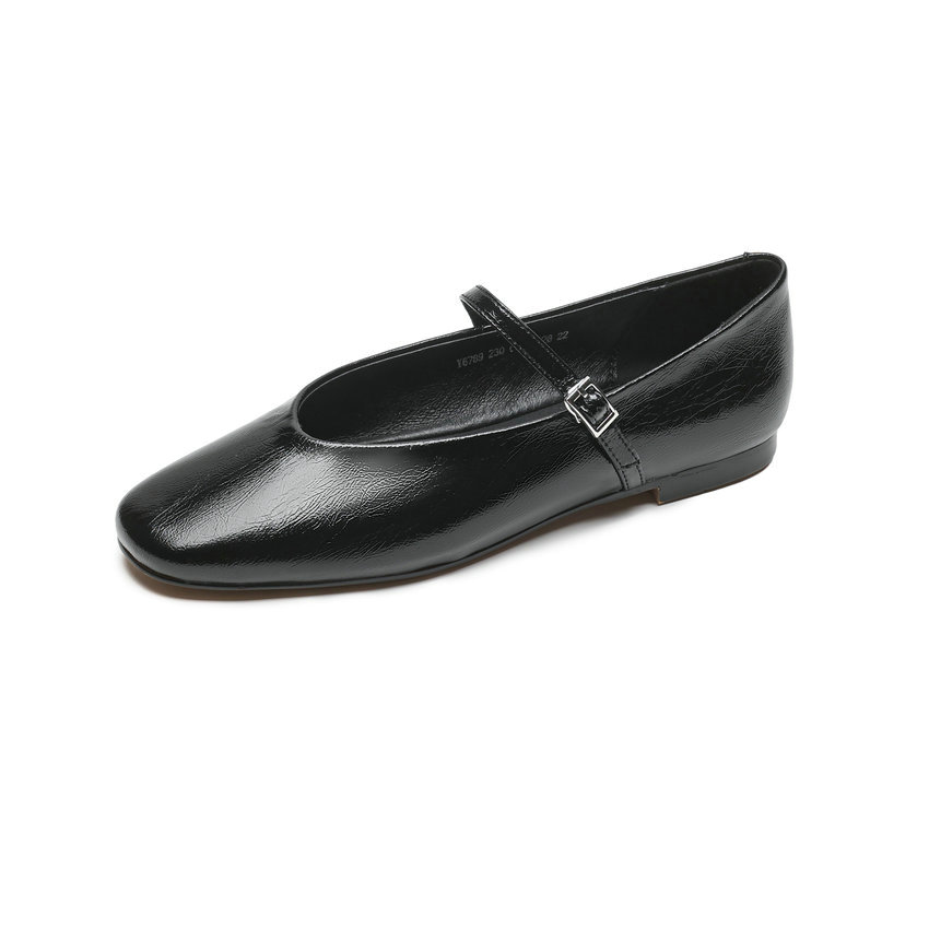 Simona Women's Round Toe Patent Leather Flats