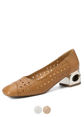Sylvia Women's Hollow-Out Leather Pumps