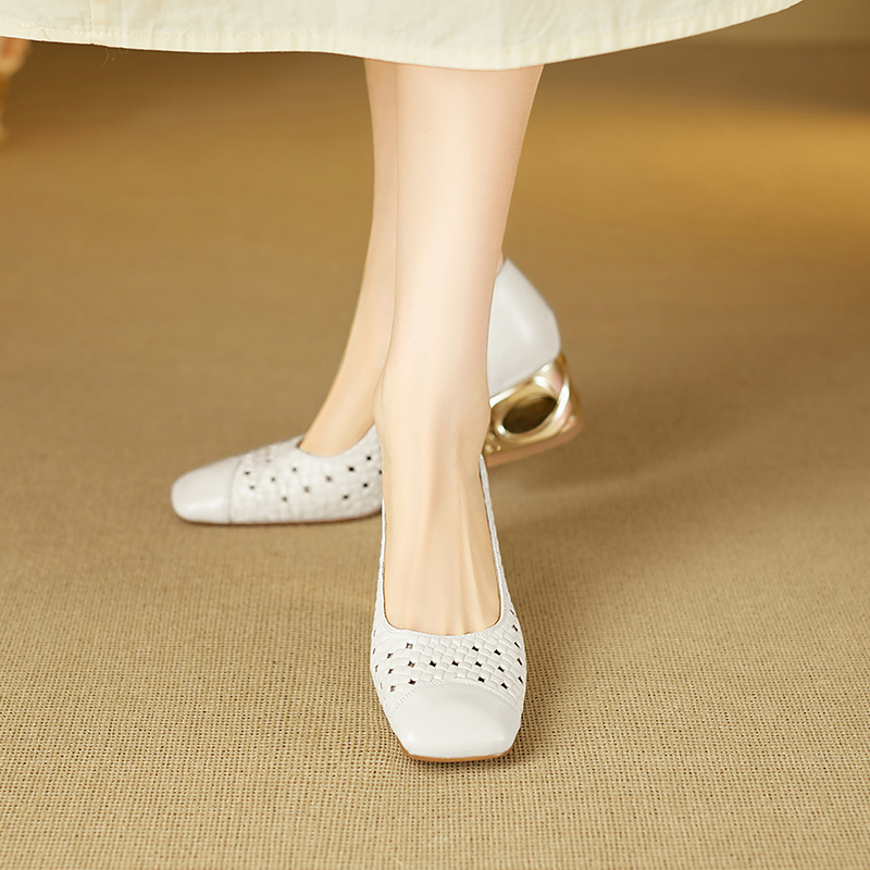 Sylvia Women's Hollow-Out Leather Pumps
