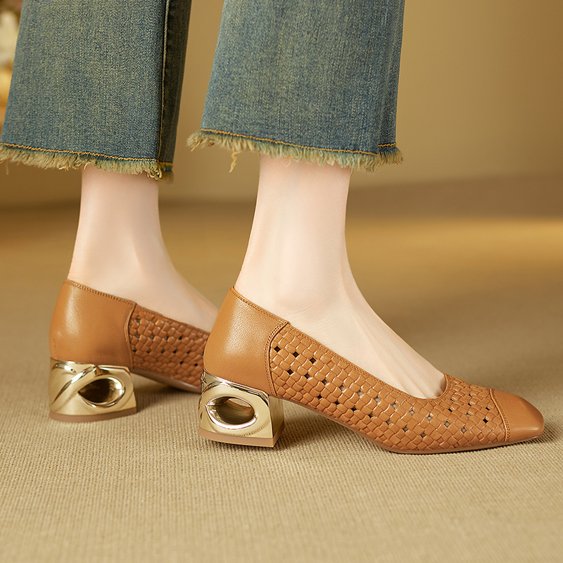 Sylvia Women's Hollow-Out Leather Pumps