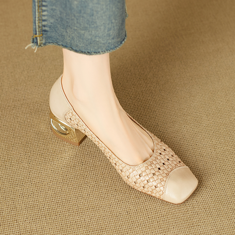 Sylvia Women's Hollow-Out Leather Pumps