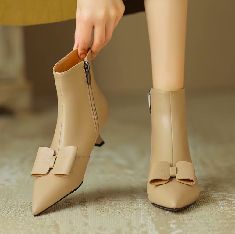 Tamy Women's Butterfly-knot Dress Ankle Boots