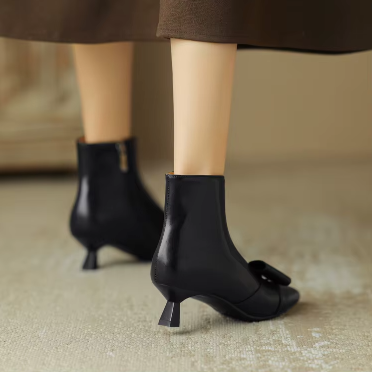 Tamy Women's Butterfly-knot Dress Ankle Boots