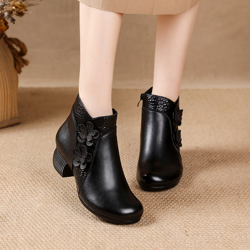 Viany Women's Thick Heel Ankle Boots