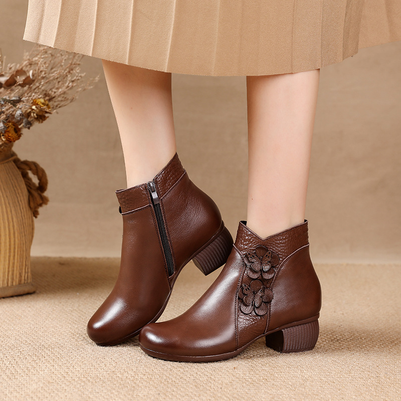 Viany Women's Thick Heel Ankle Boots