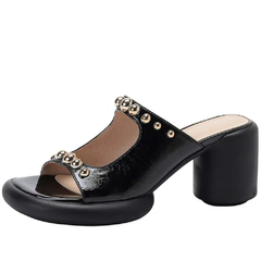Vicenta Women's Rivet Patent Leather Sandals