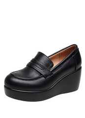 Vilma Women's Leather Black Platform Shoes